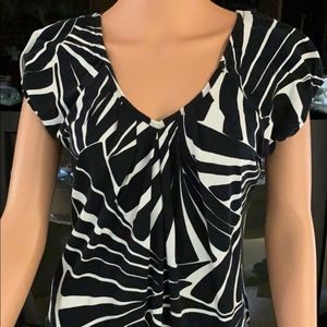 Michael Kors Ladies Short Sleeve Top Black/White